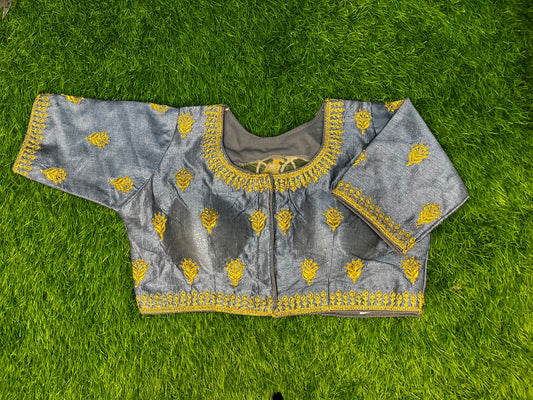 Grey high neck blouse
