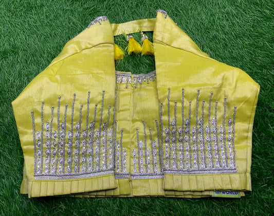 Yellow colour hand work blouse 👚