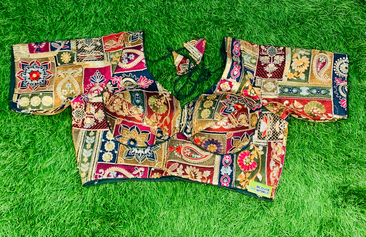 V neck multicolour blouse
