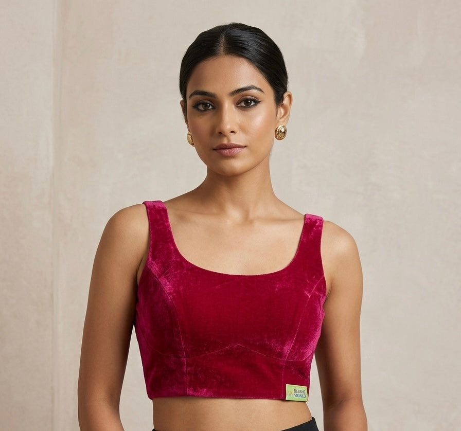 Stylish velvet sleeveless Blouse 👚